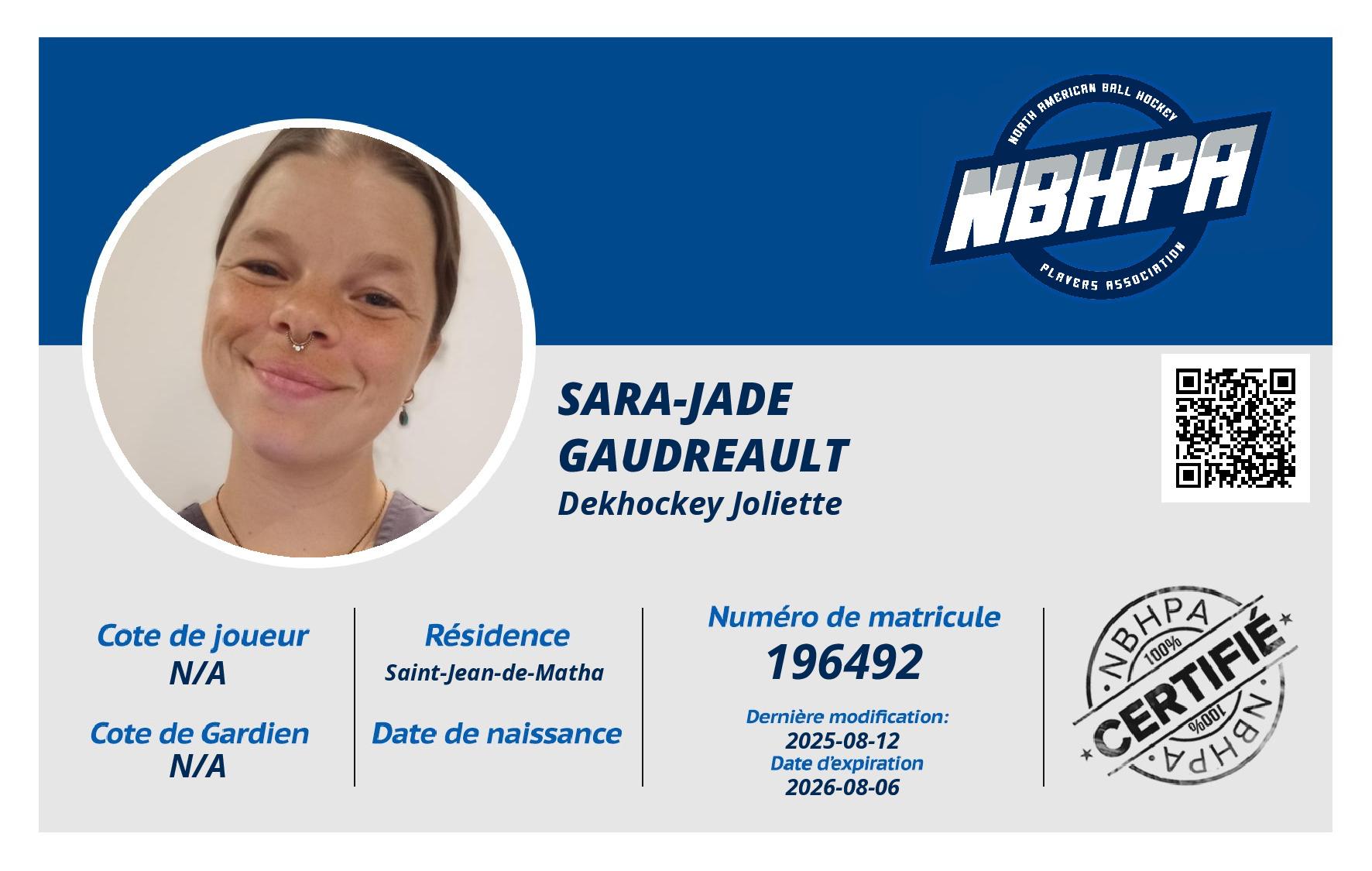 Sara-Jade  Gaudreault
