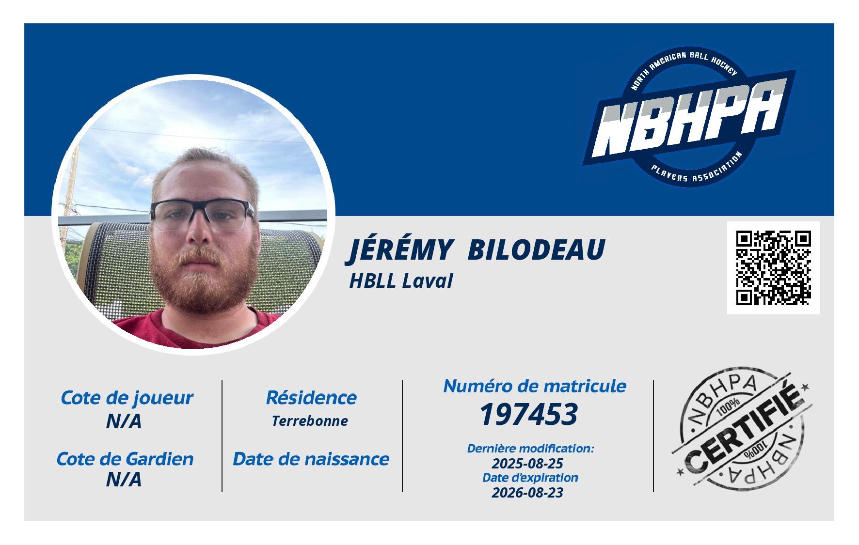 Jérémy  Bilodeau 