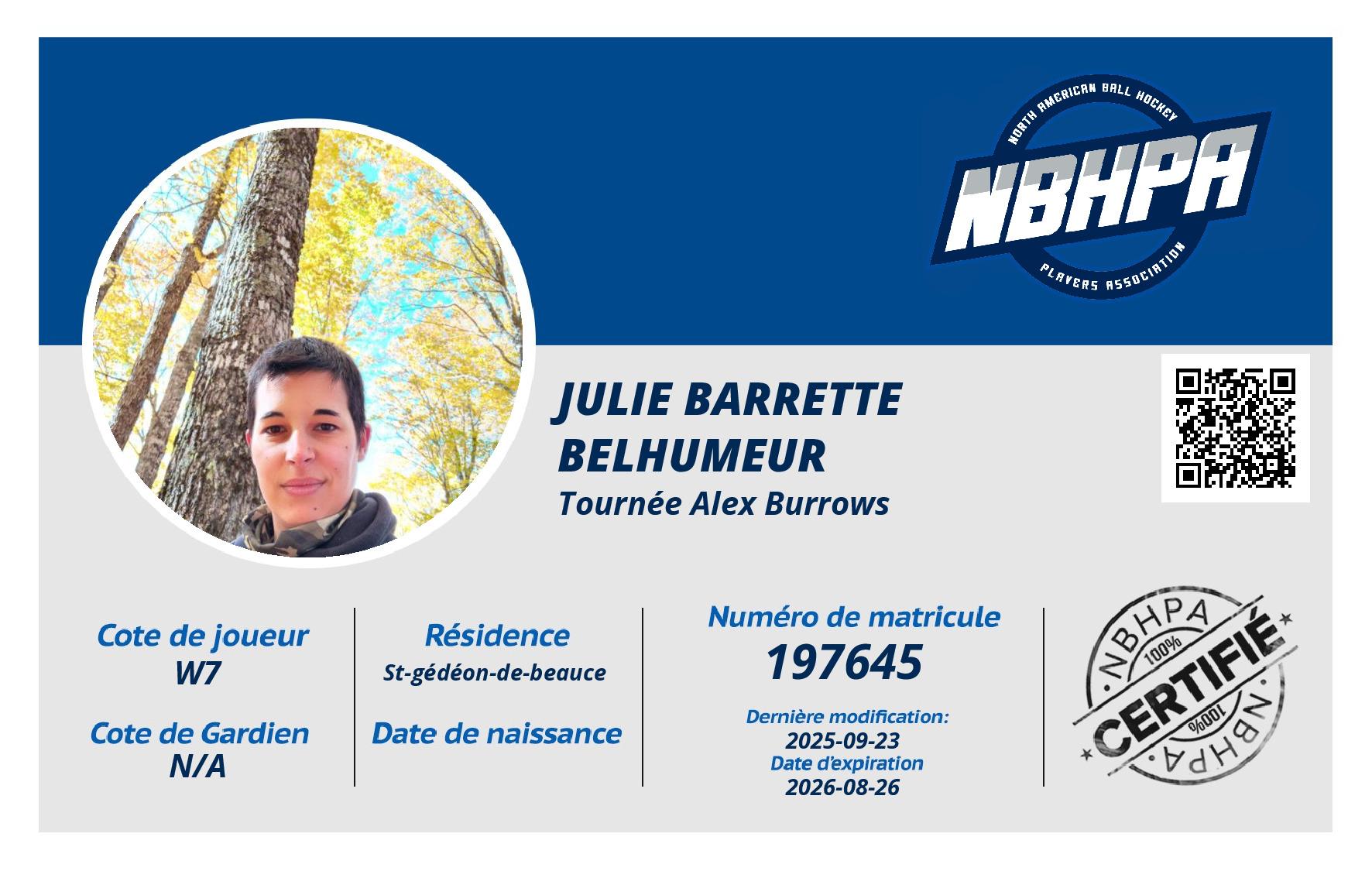 Julie Barrette Belhumeur