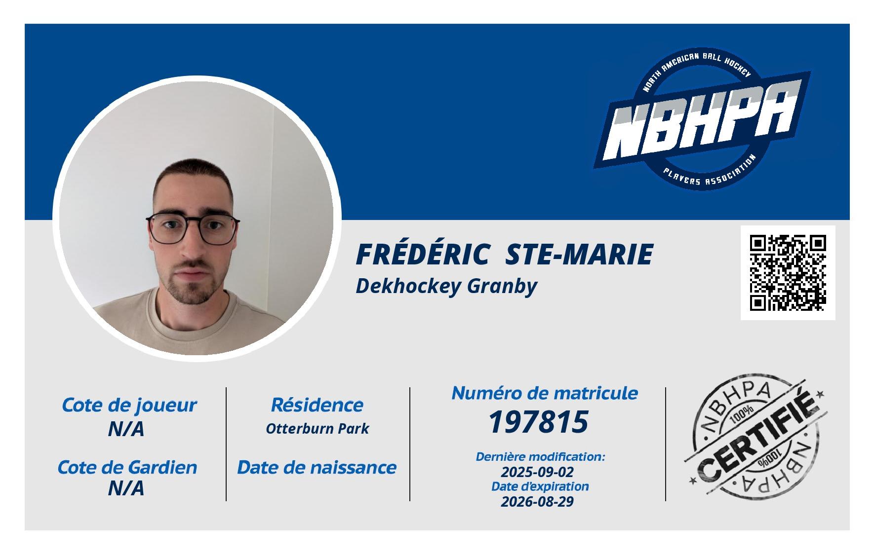Frédéric  Ste-Marie