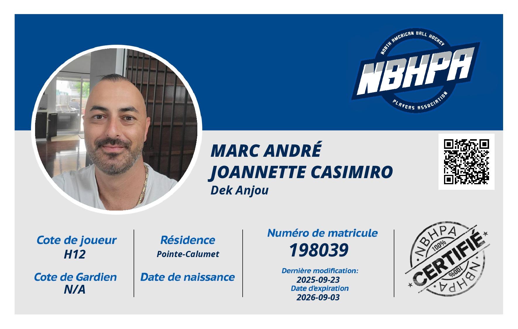 Marc André  Joannette casimiro 