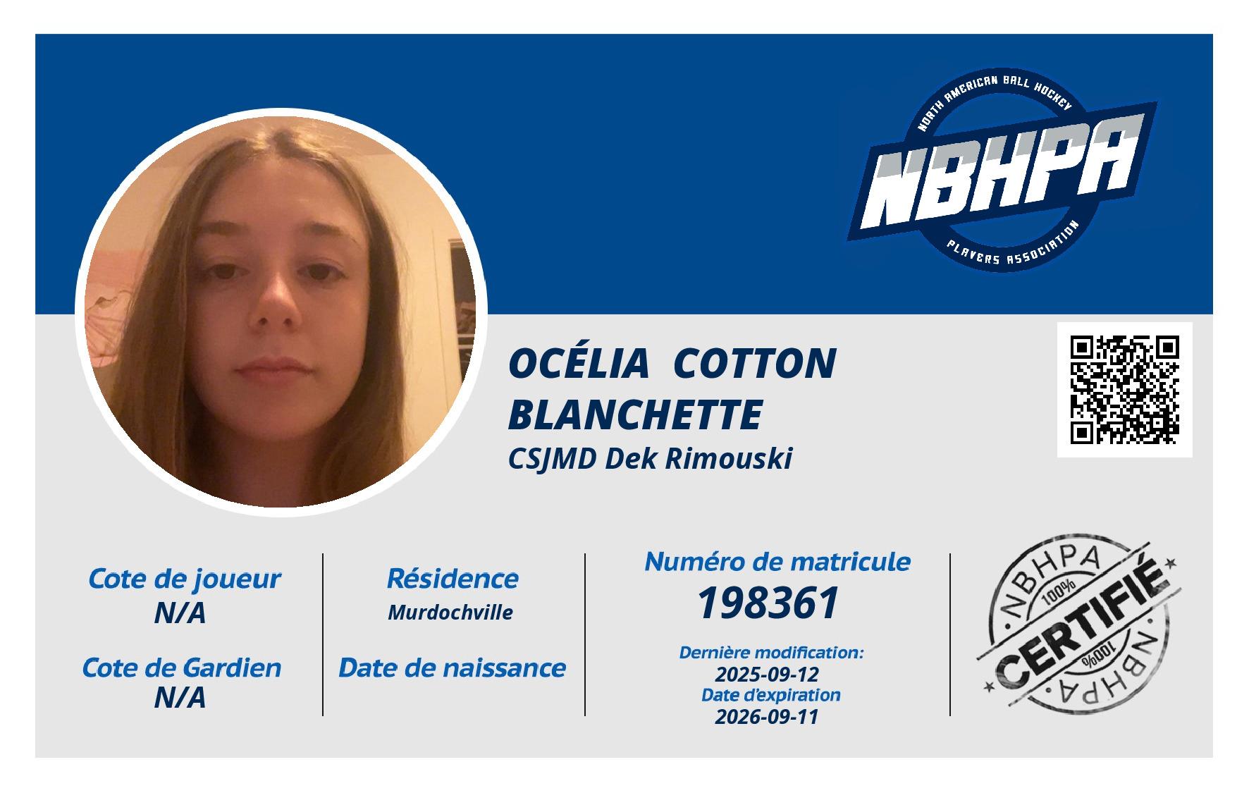 Océlia  Cotton Blanchette 