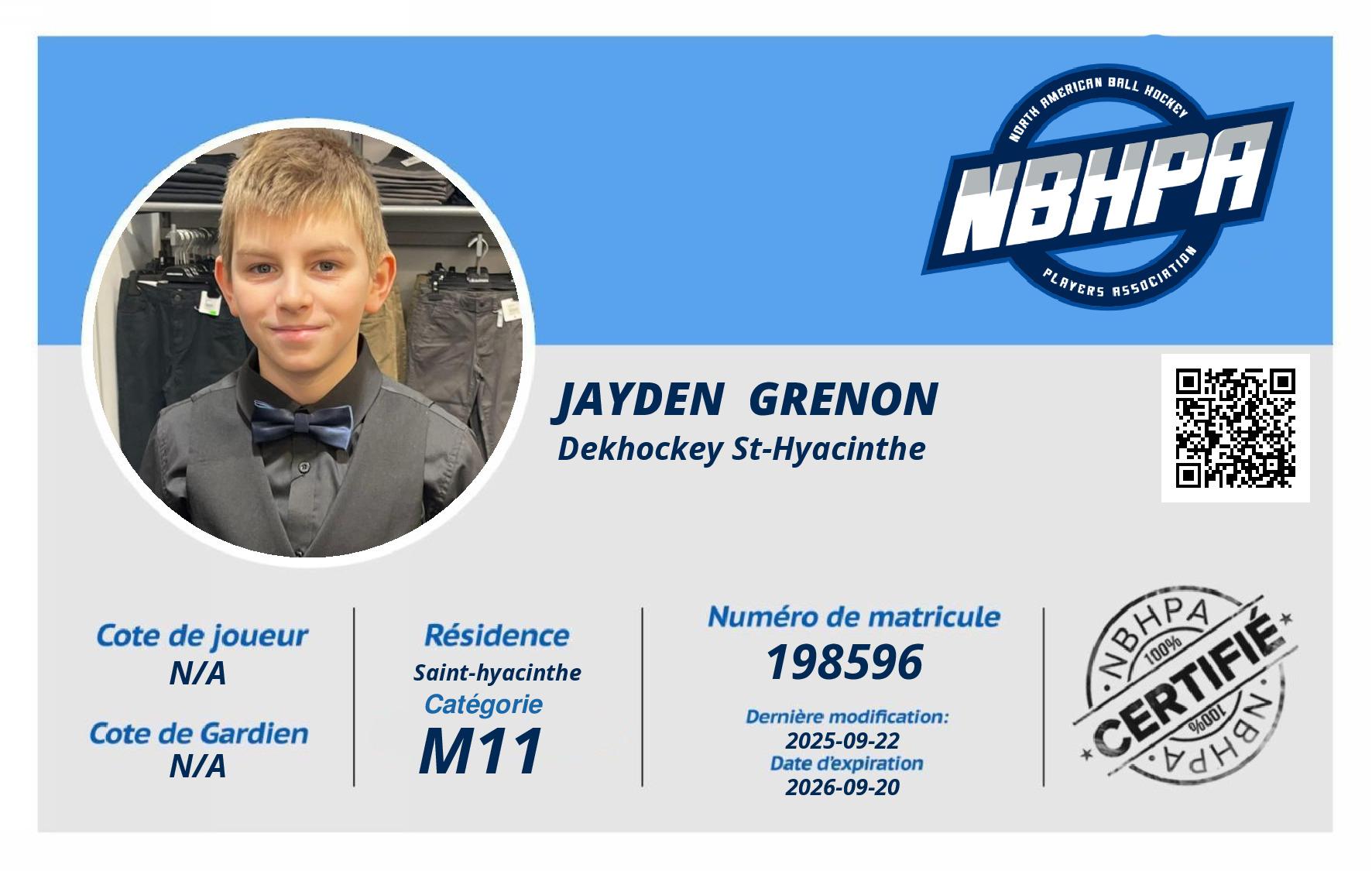 Jayden  Grenon