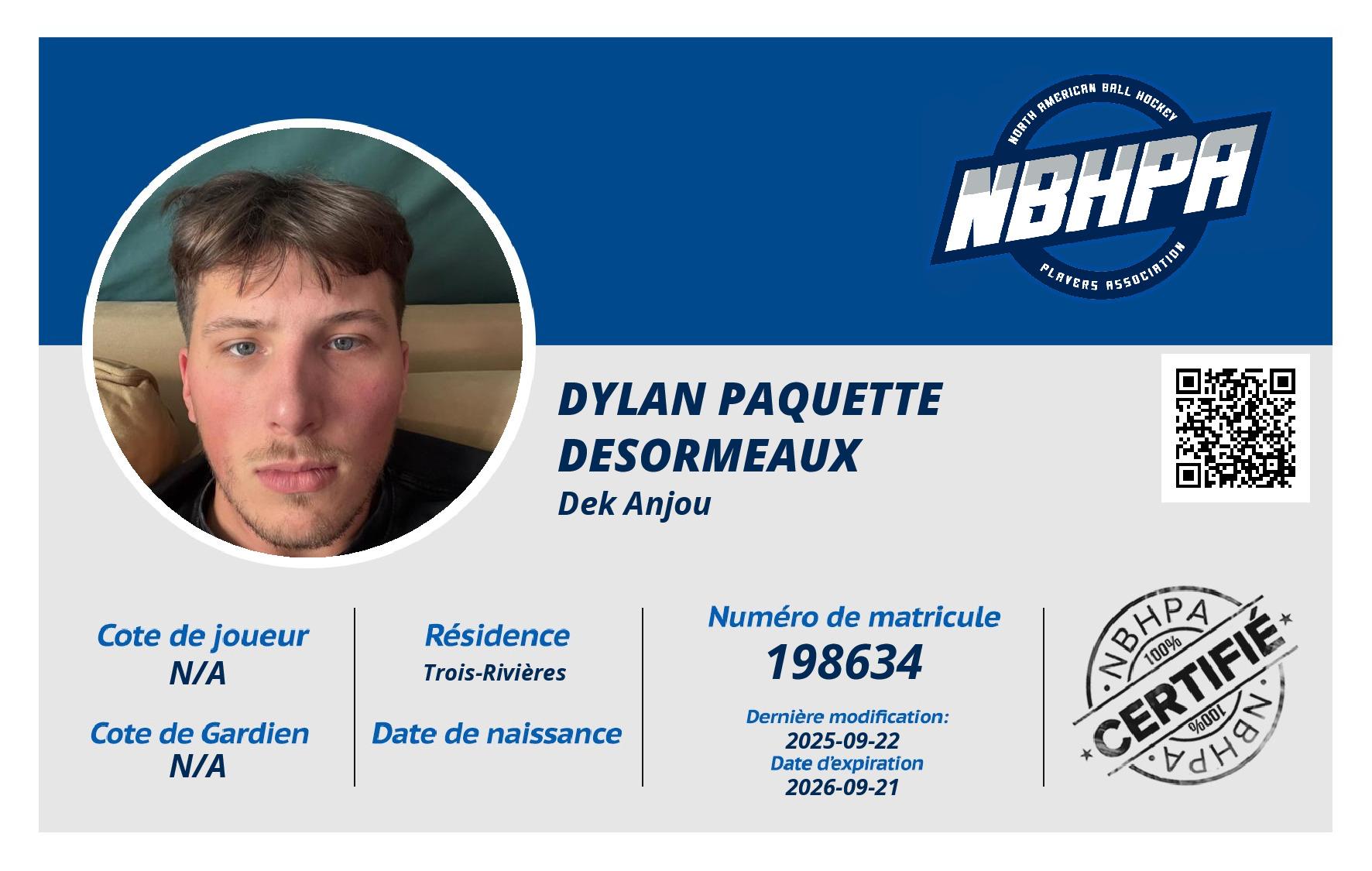 Dylan Paquette Desormeaux