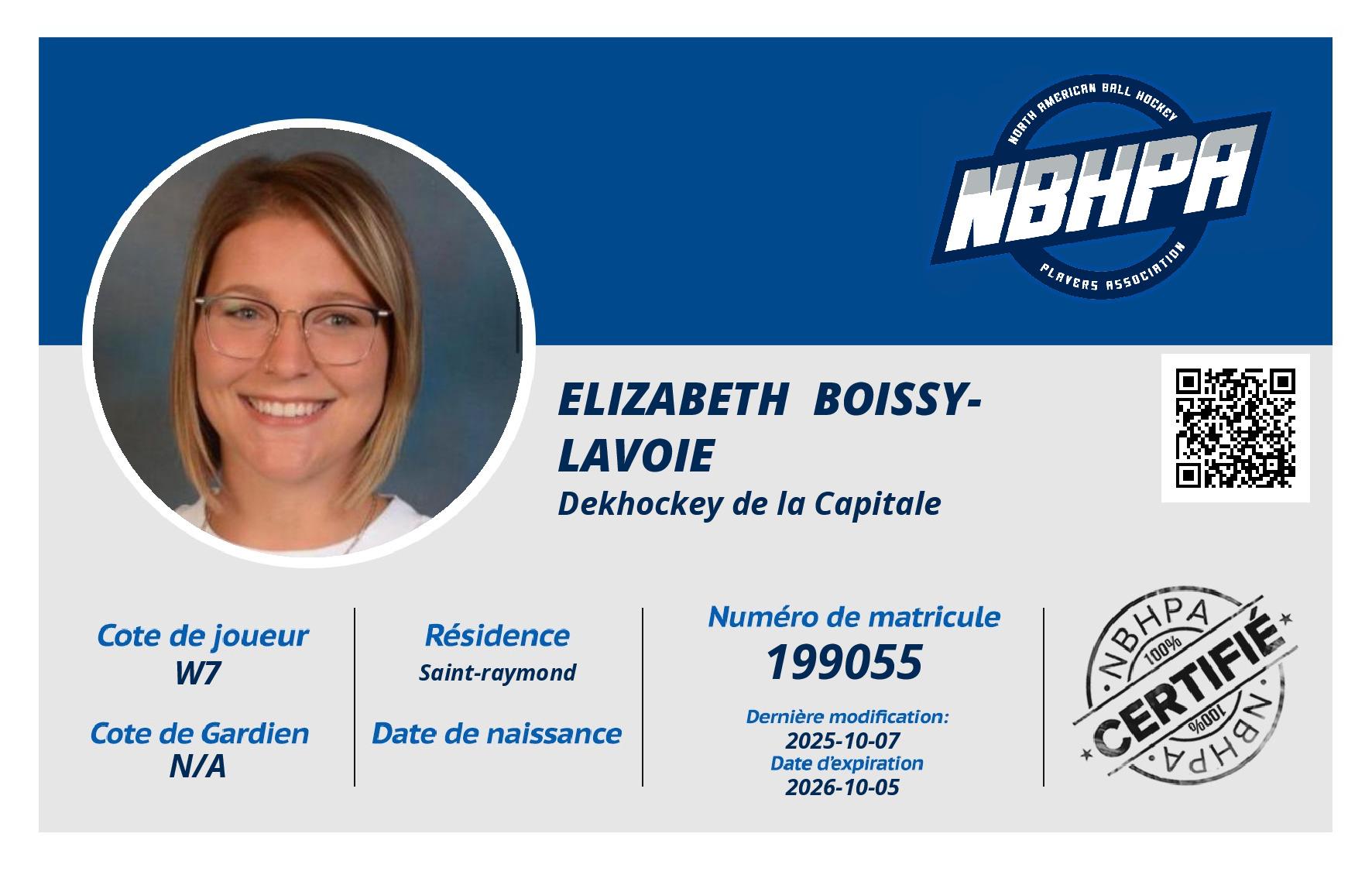 Elizabeth  Boissy-Lavoie