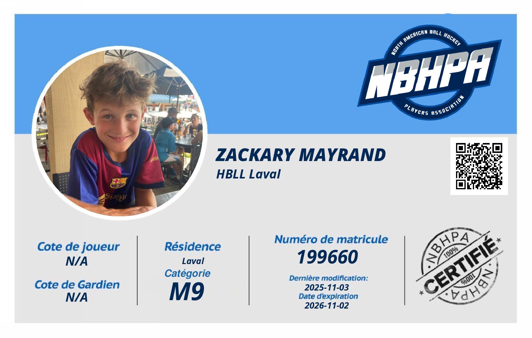 ZACKARY MAYRAND