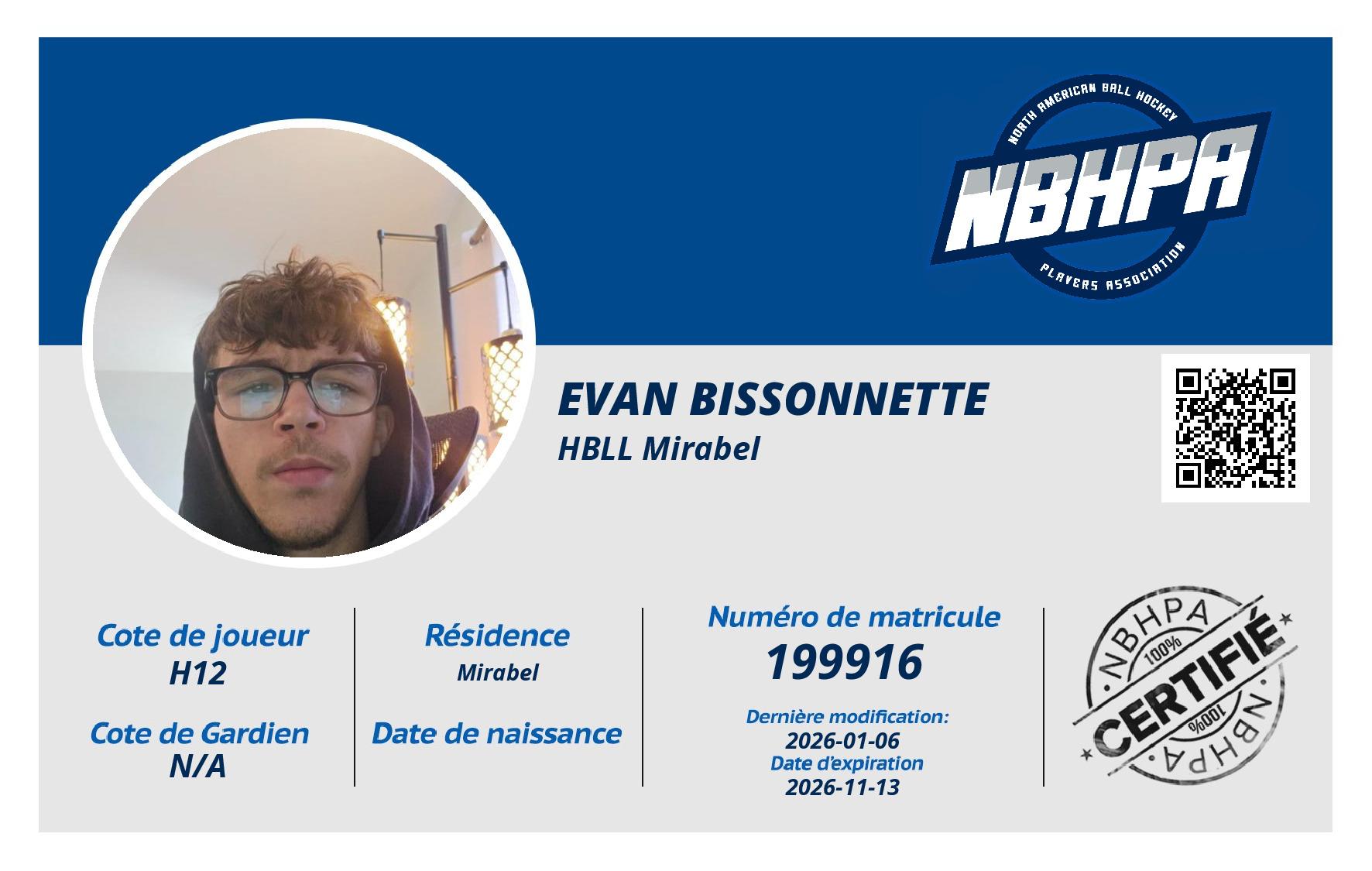 Evan bissonnette