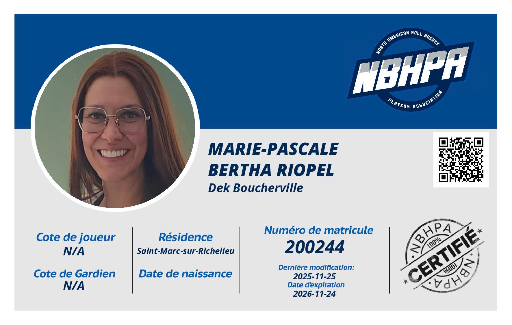 Marie-Pascale  Bertha Riopel 