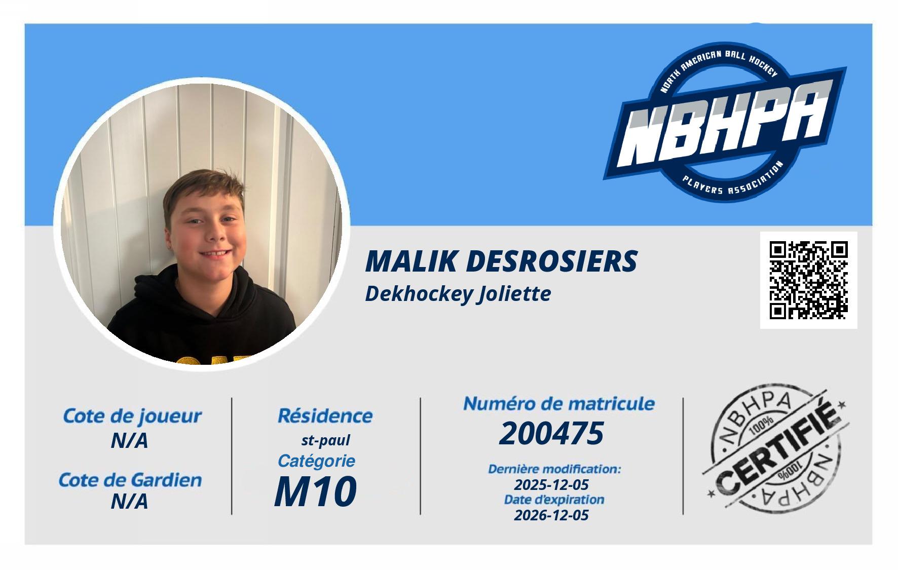 Malik Desrosiers 