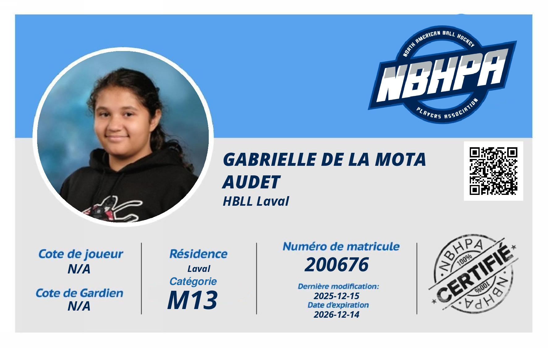 Gabrielle De la mota audet