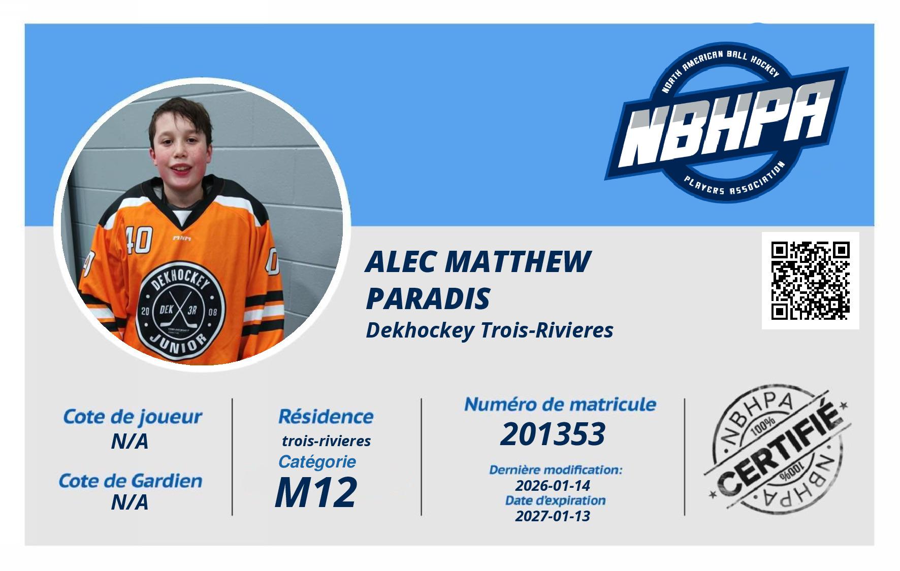 Alec Matthew Paradis