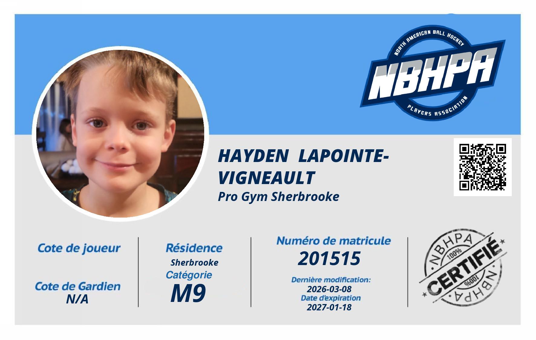 Hayden  Lapointe-Vigneault