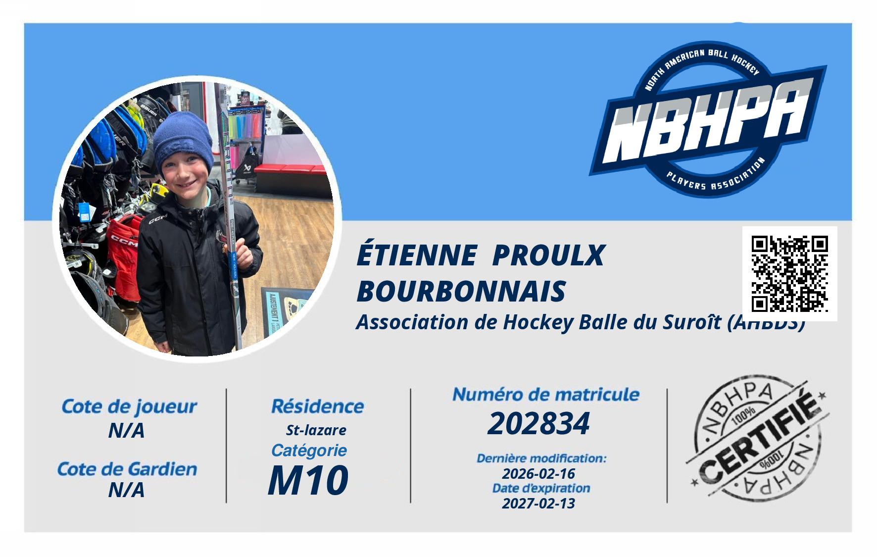 Étienne  Proulx bourbonnais