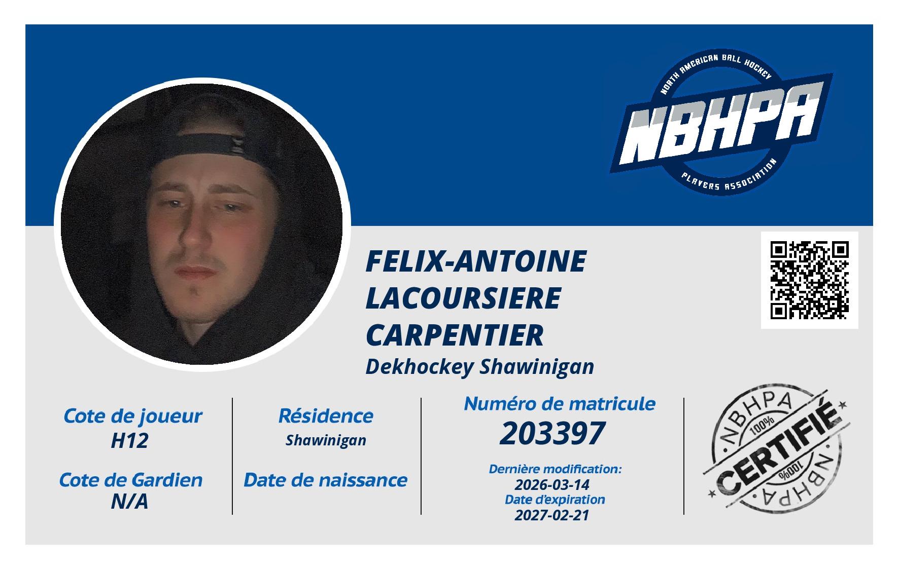 Felix-Antoine Lacoursiere Carpentier