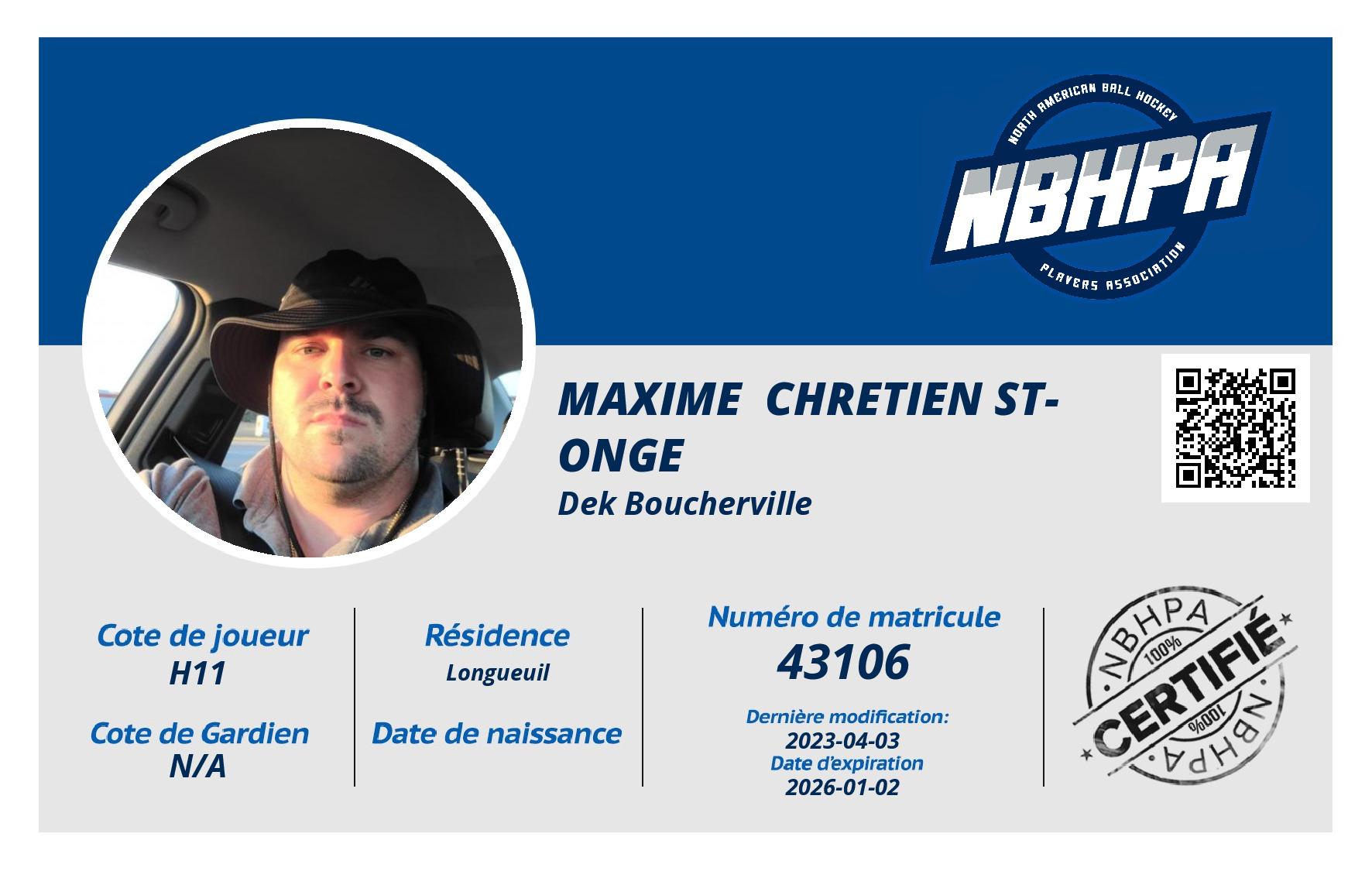 Maxime  Chretien st-onge 