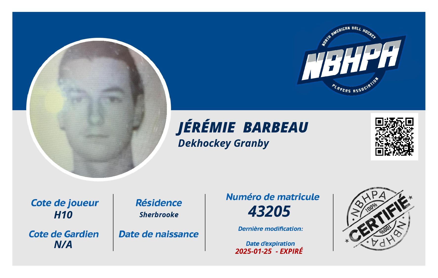 Jérémie  Barbeau 
