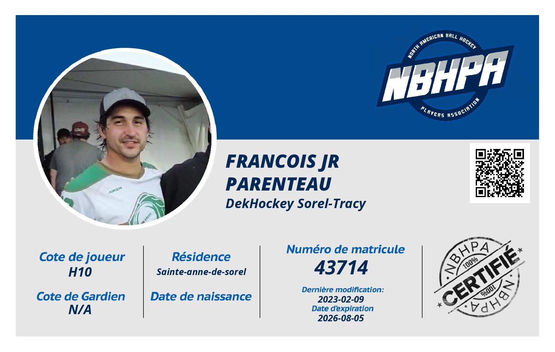 Francois jr Parenteau