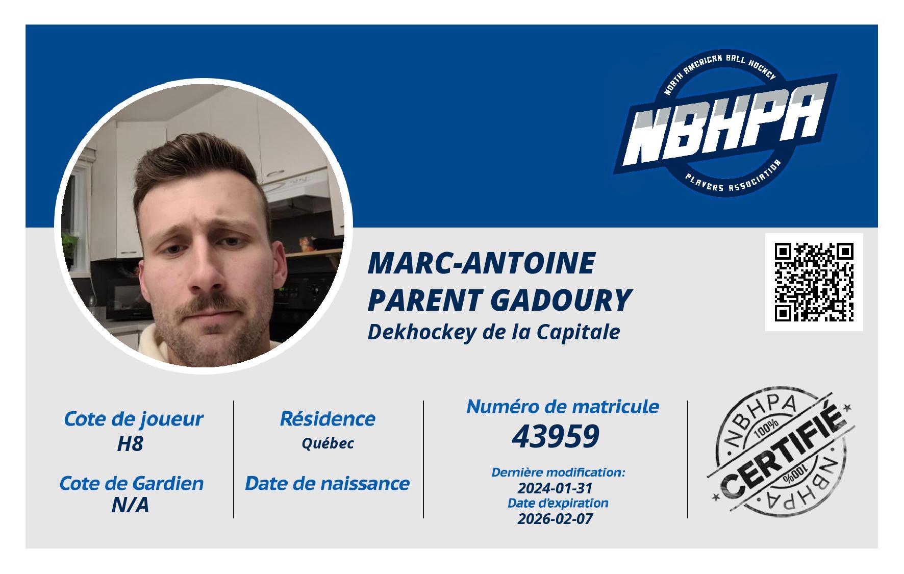 Marc-Antoine  Parent Gadoury 