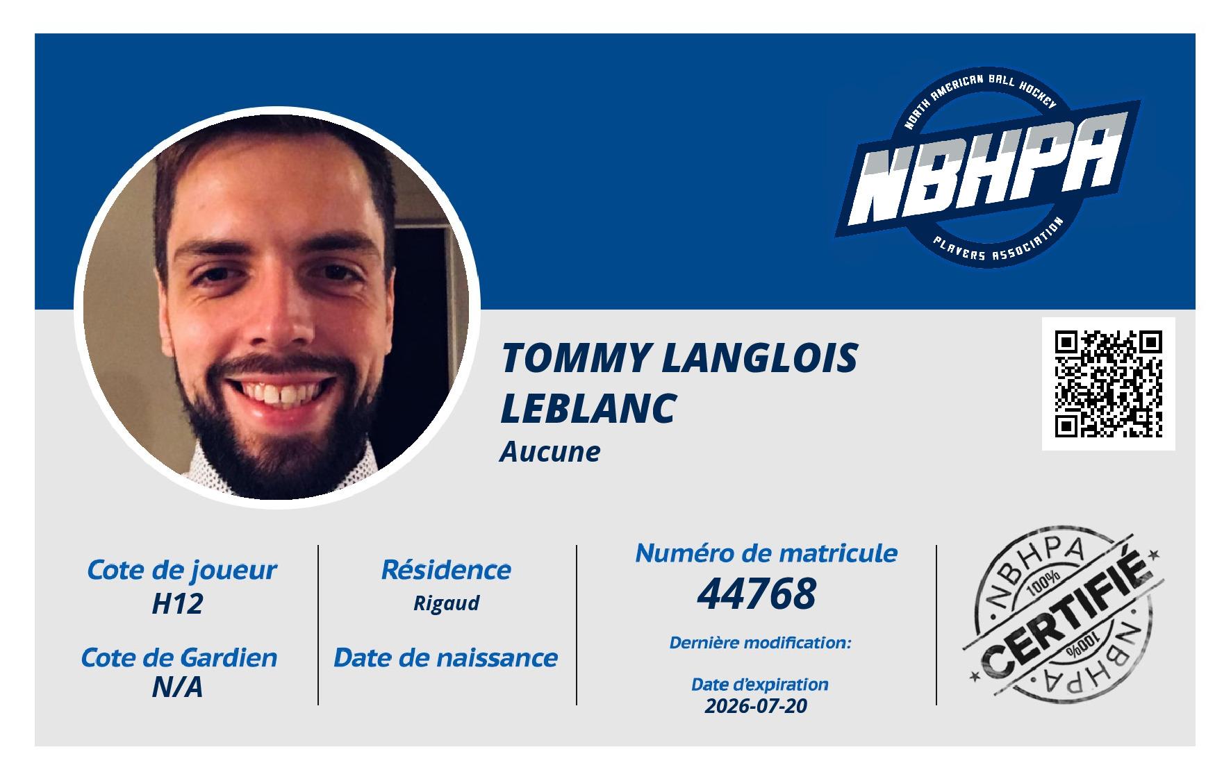 Tommy Langlois Leblanc