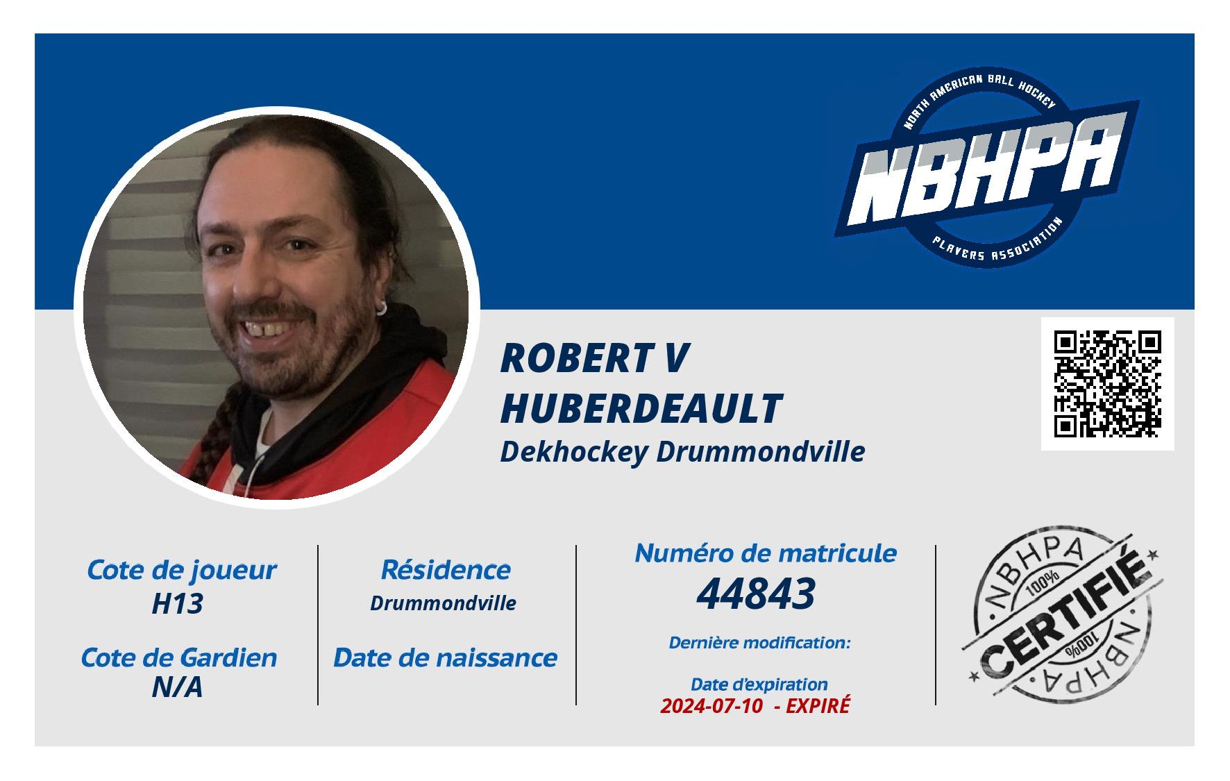 Robert V Huberdeault