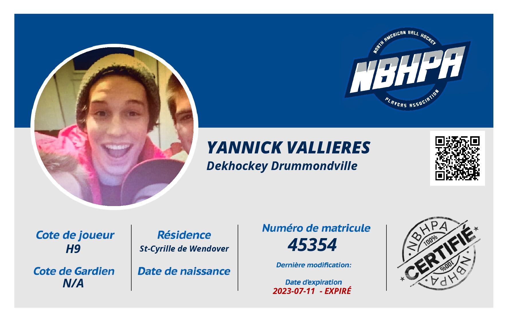Yannick Vallieres