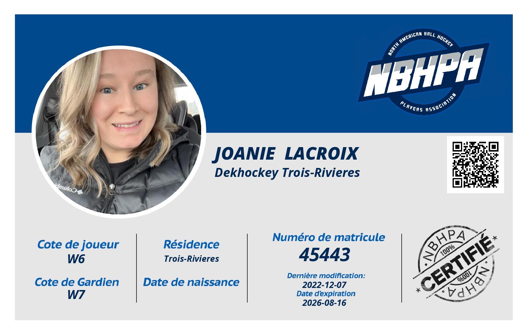 Joanie  Lacroix