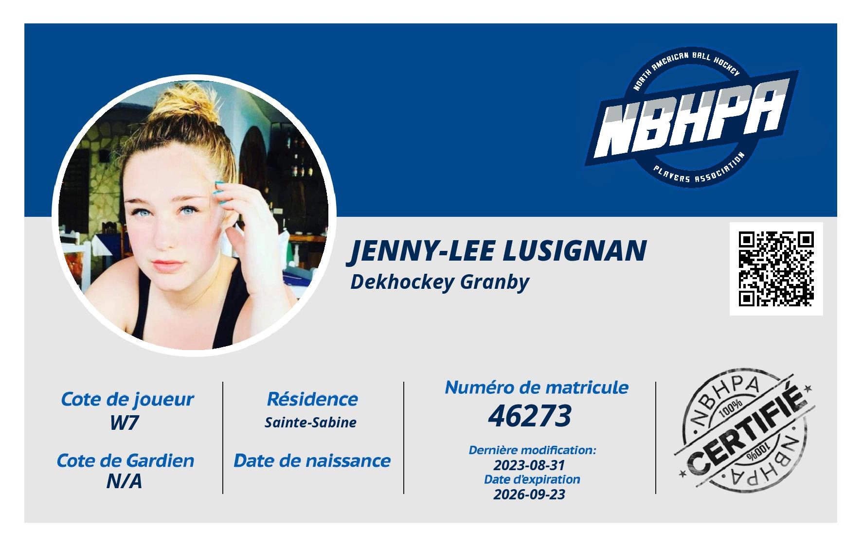 Jenny-Lee Lusignan