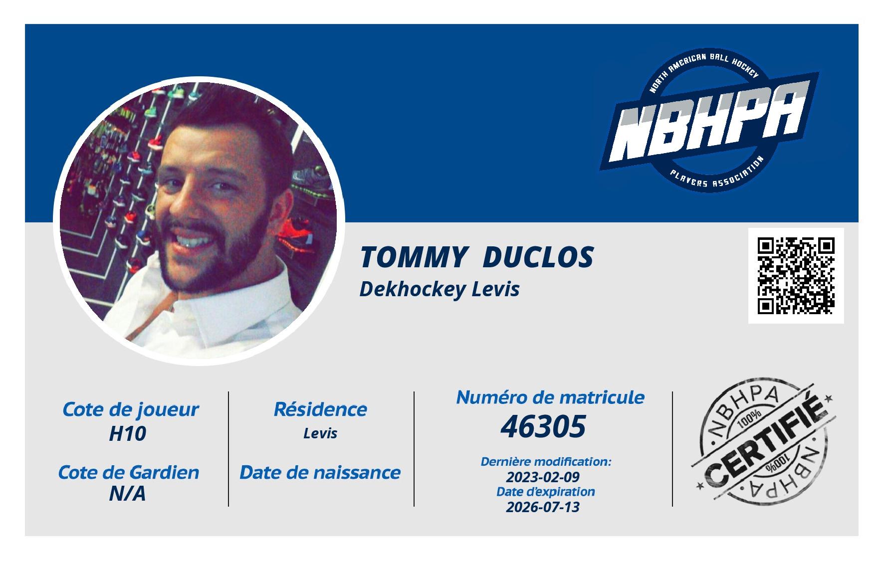 Tommy  Duclos