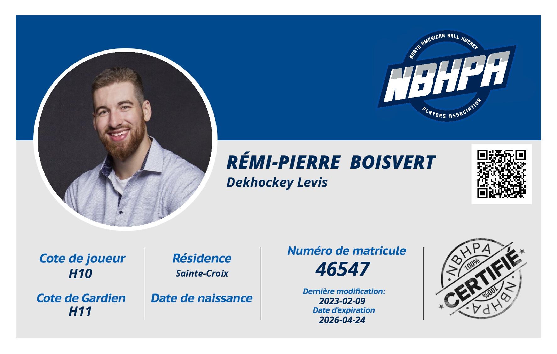 Rémi-Pierre  Boisvert