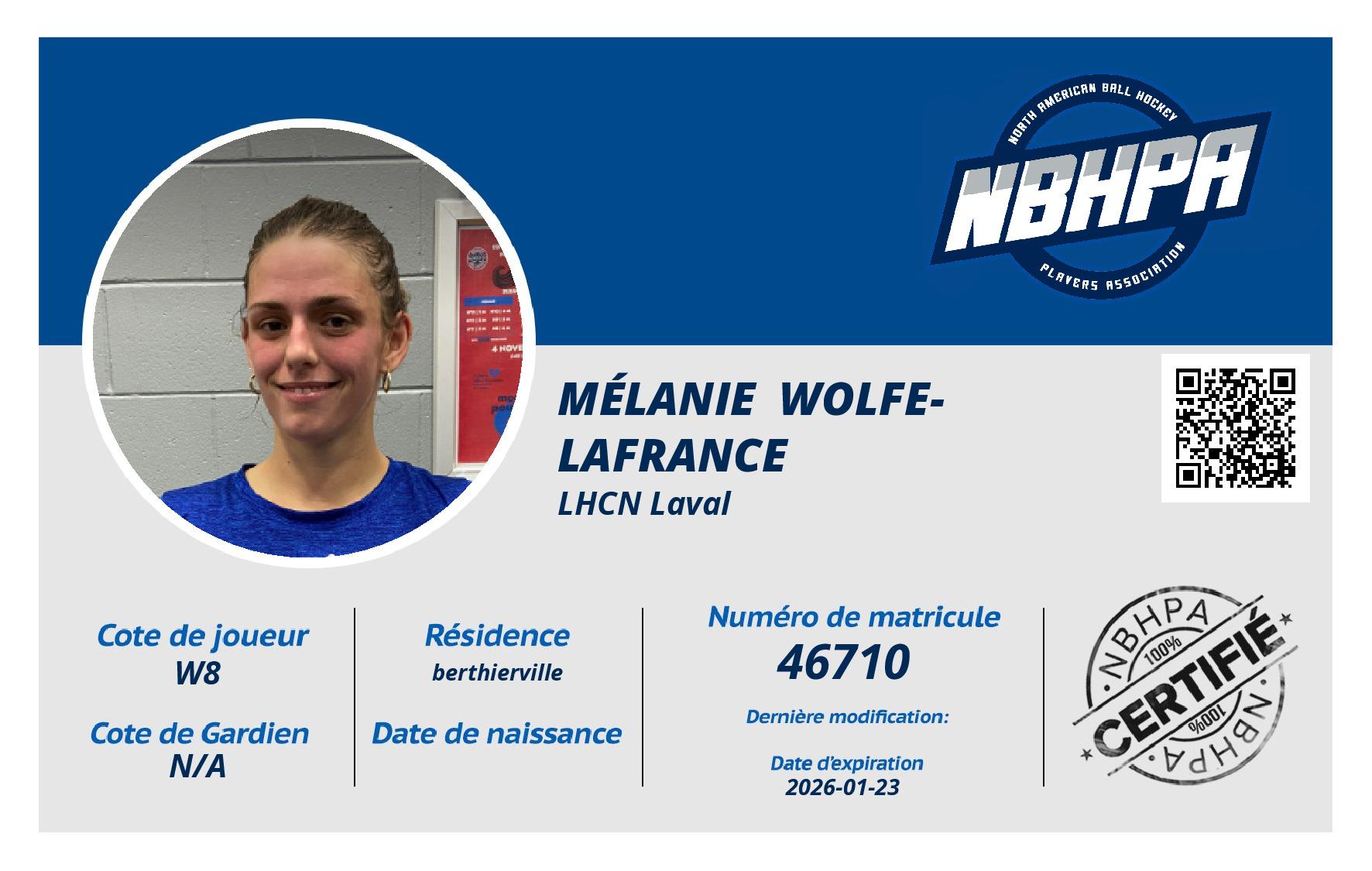 Mélanie  Wolfe-Lafrance