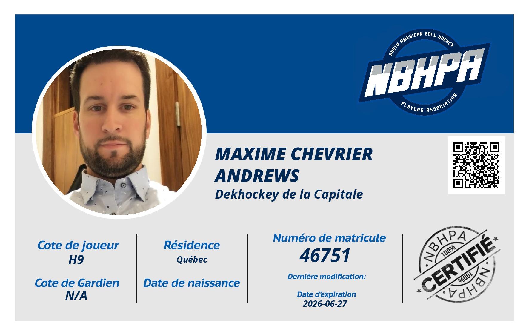 Maxime Chevrier Andrews