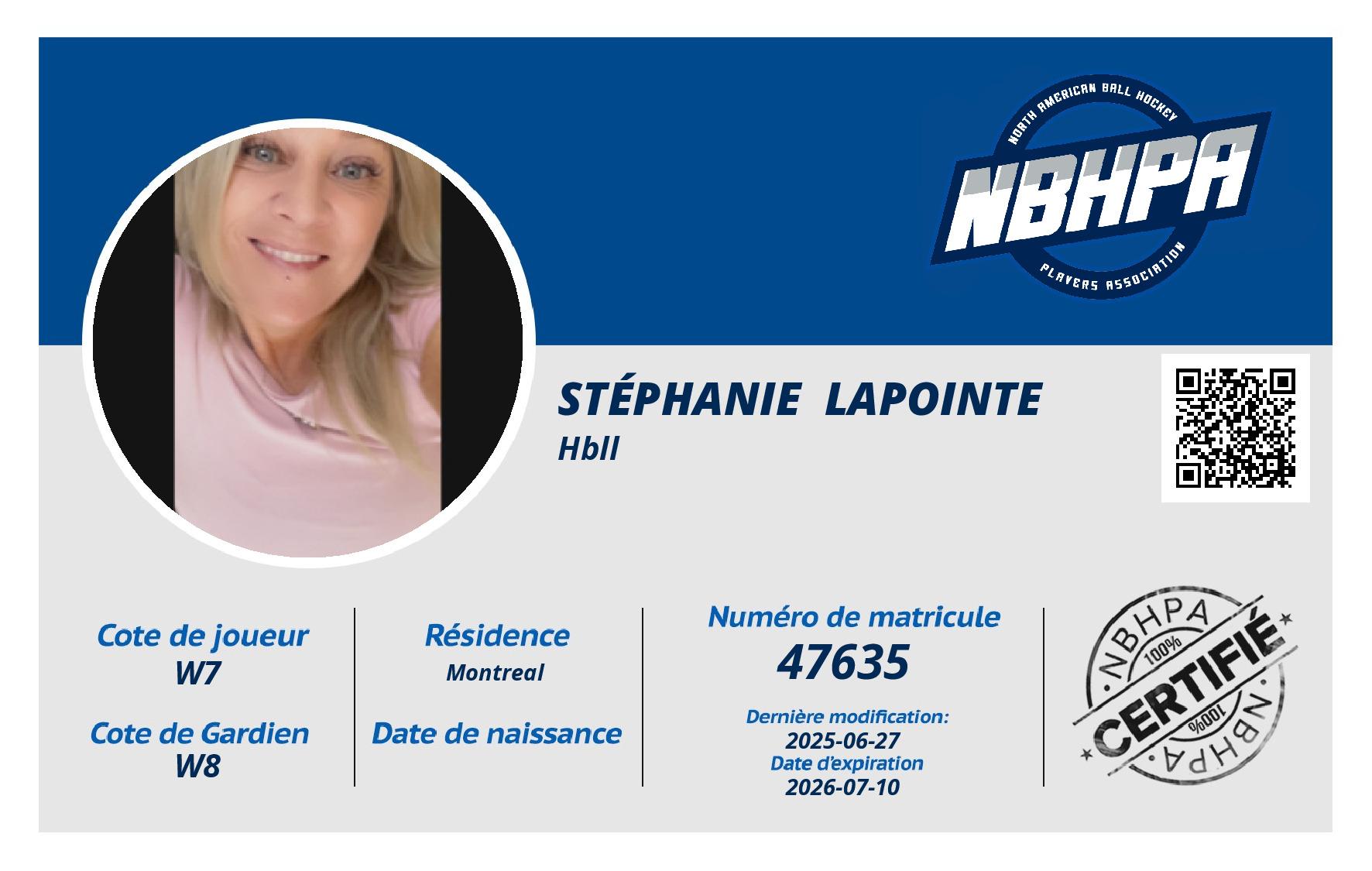Stéphanie  Lapointe