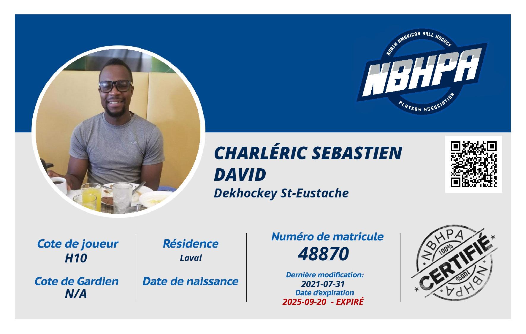 Charléric Sebastien David 