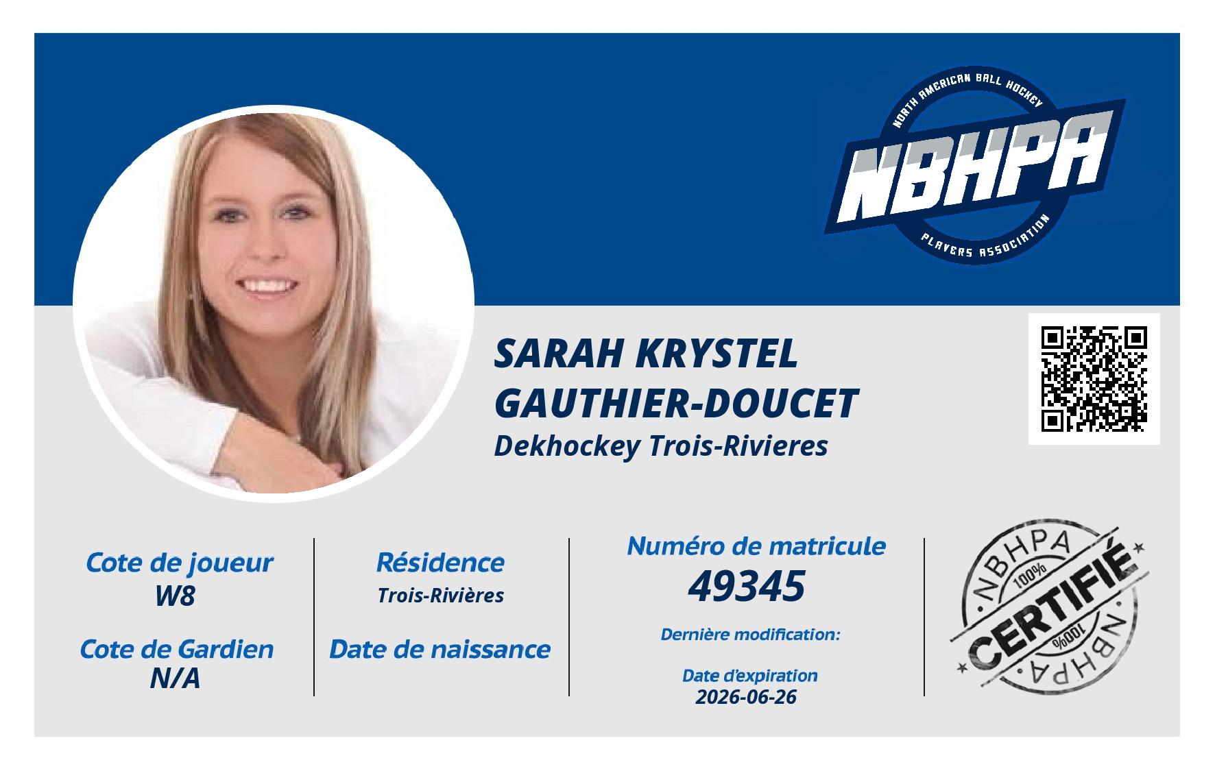 Sarah Krystel Gauthier-Doucet