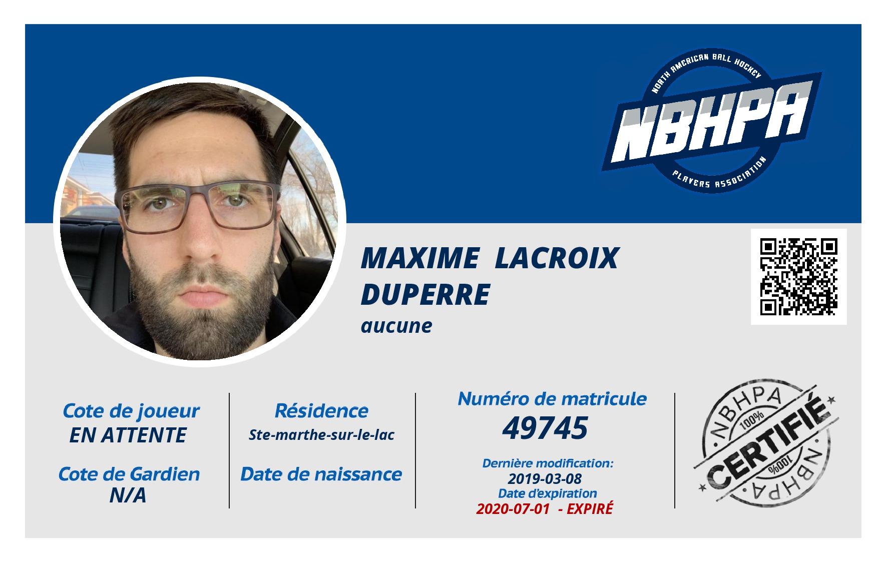 Maxime  Lacroix Duperre