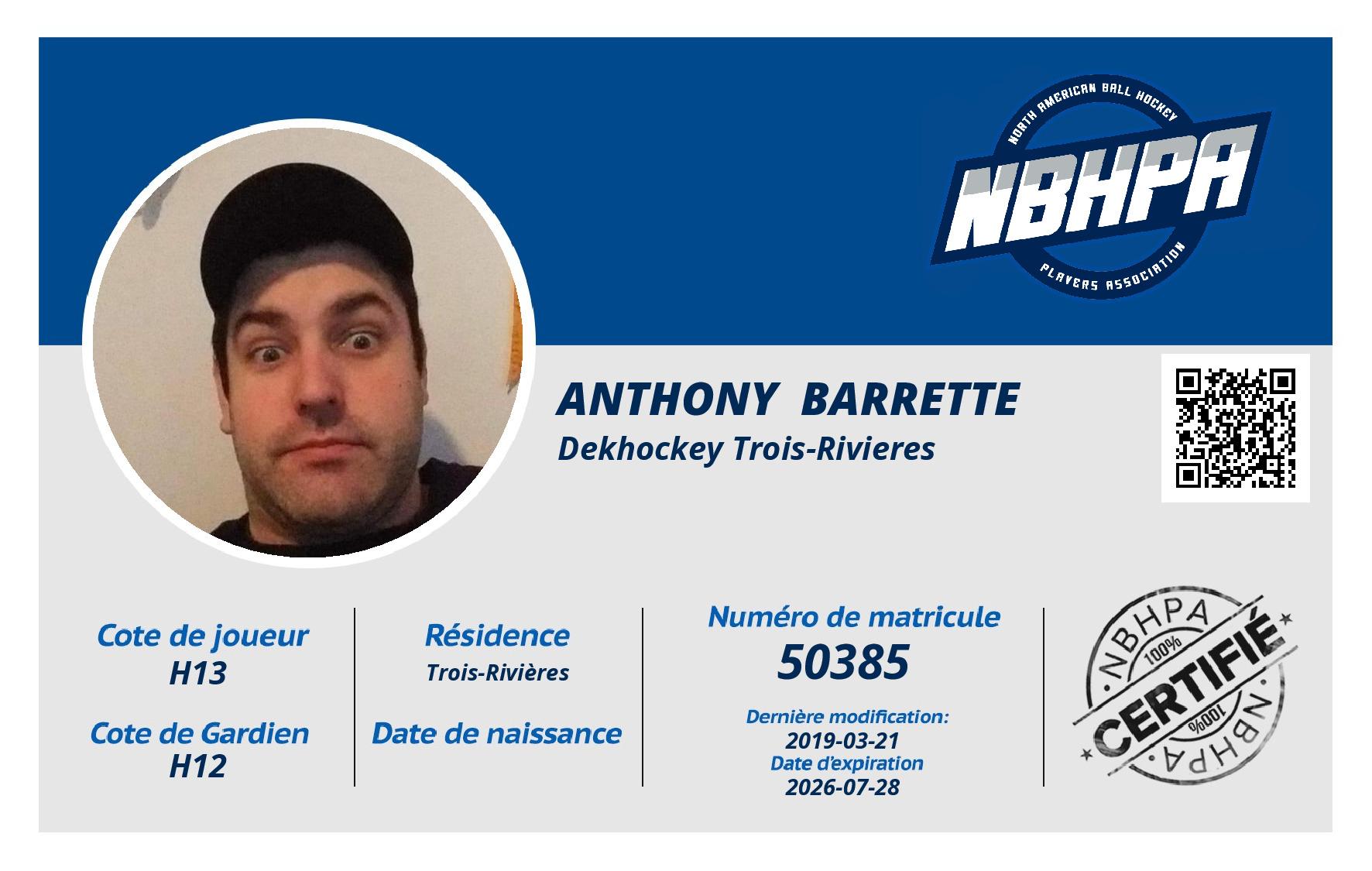 Anthony  Barrette 