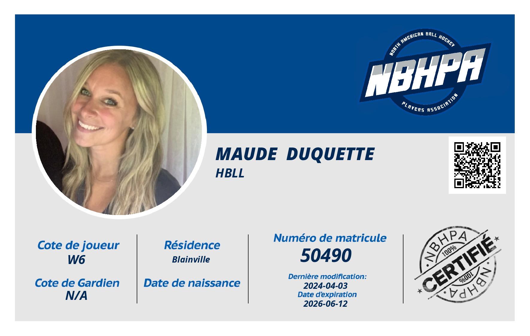 Maude  Duquette