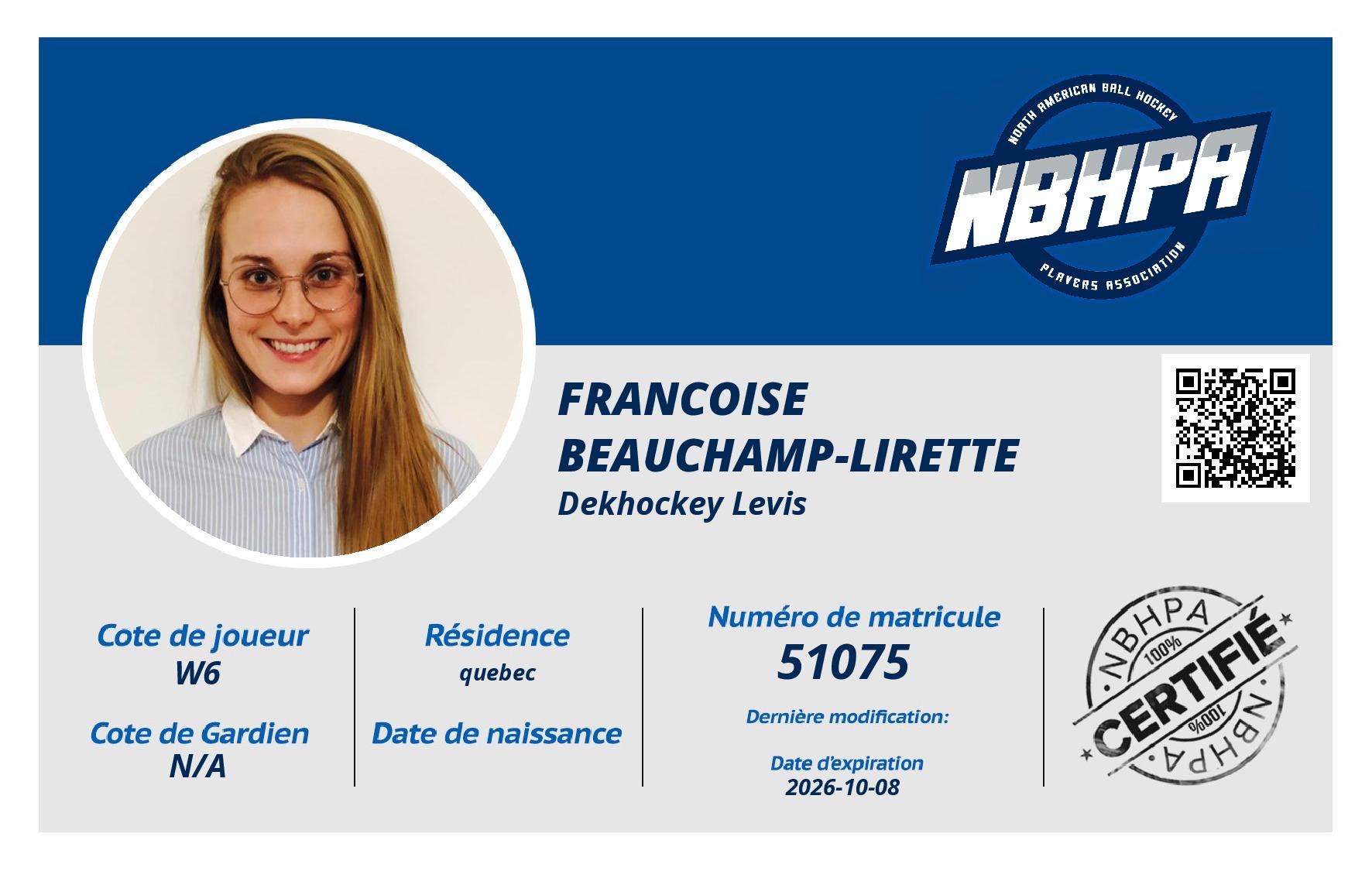 Francoise Beauchamp-Lirette