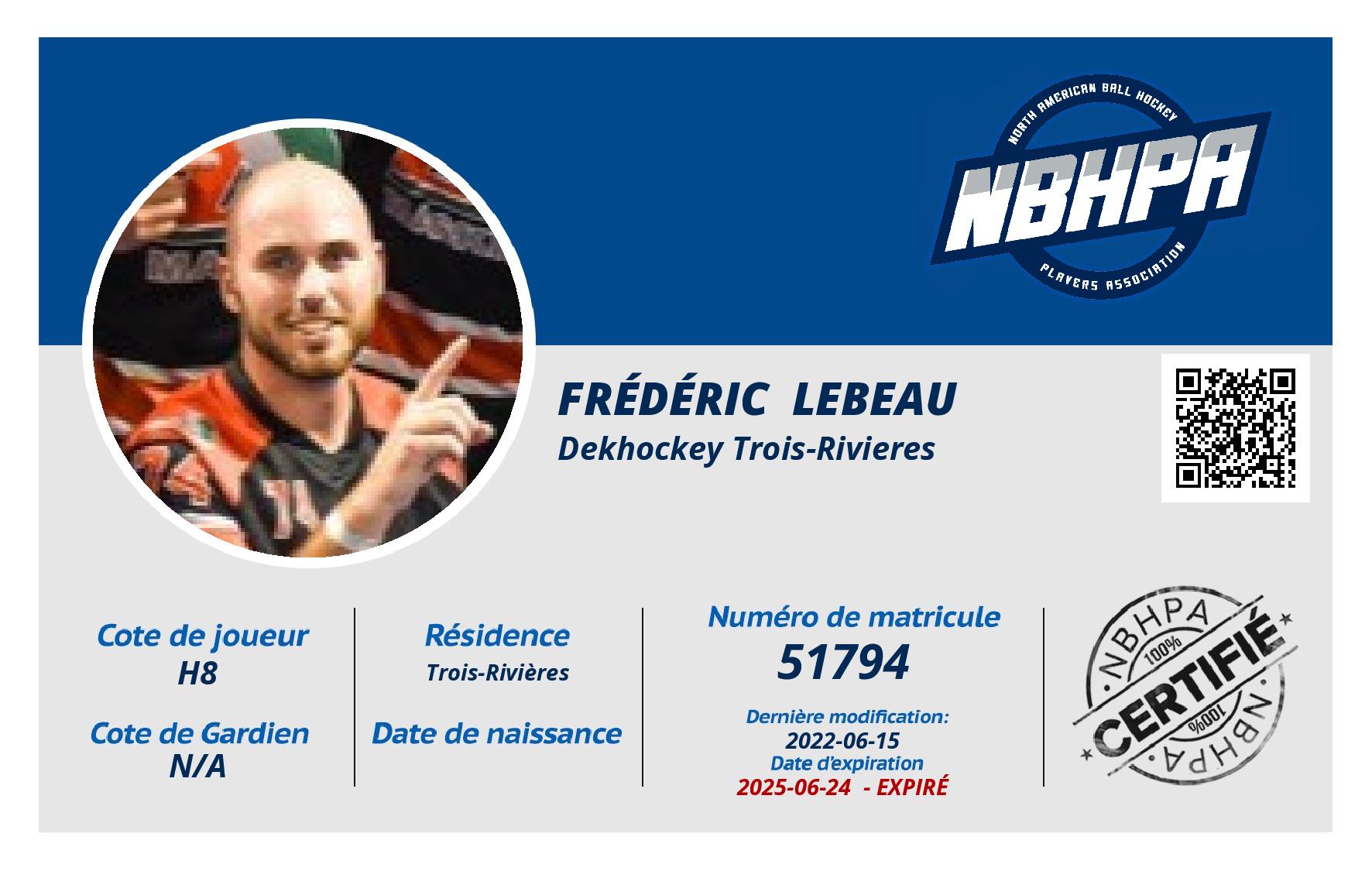 Frédéric  Lebeau 