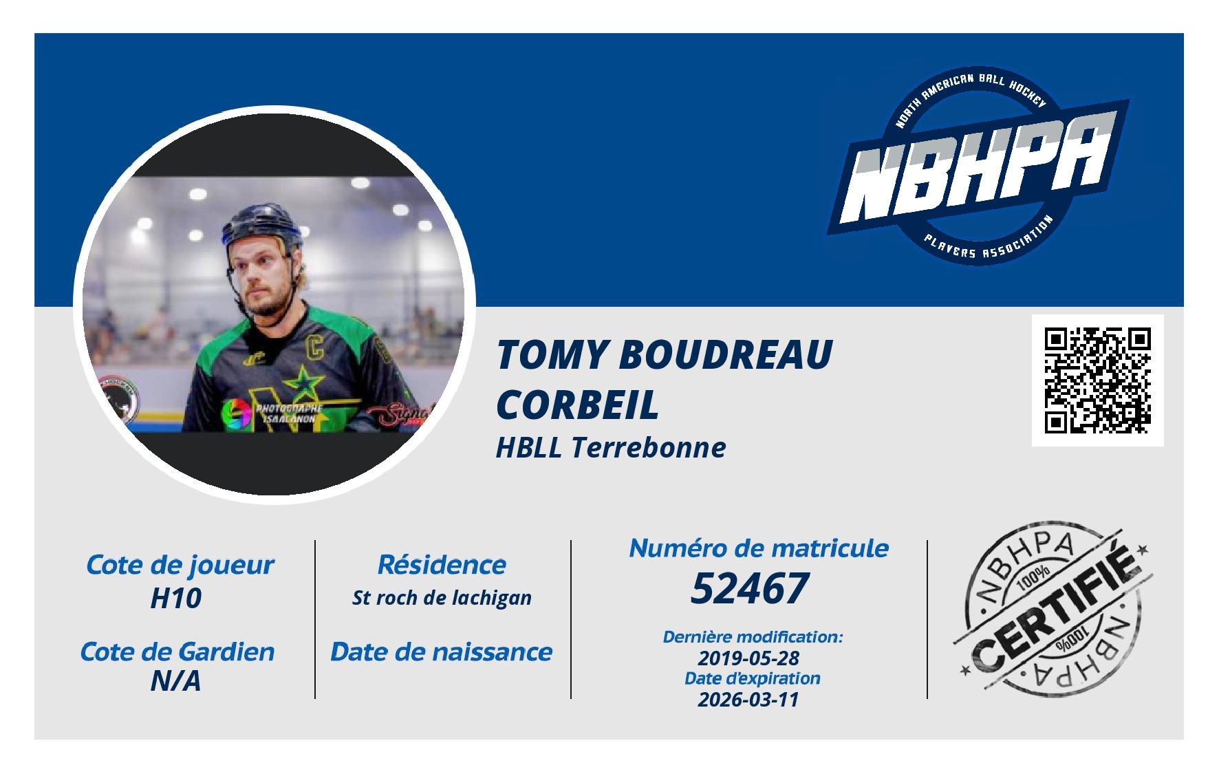 Tomy Boudreau corbeil