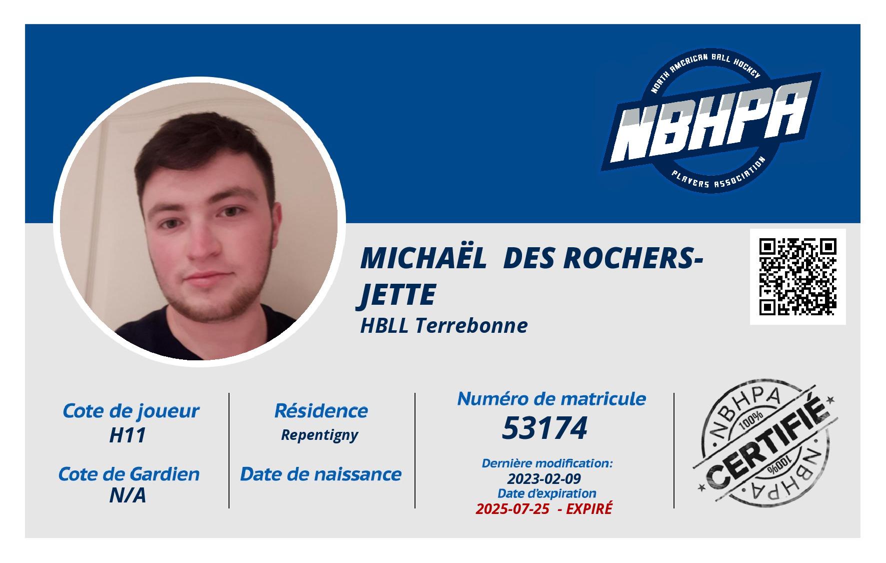 Michaël  Des Rochers-Jette
