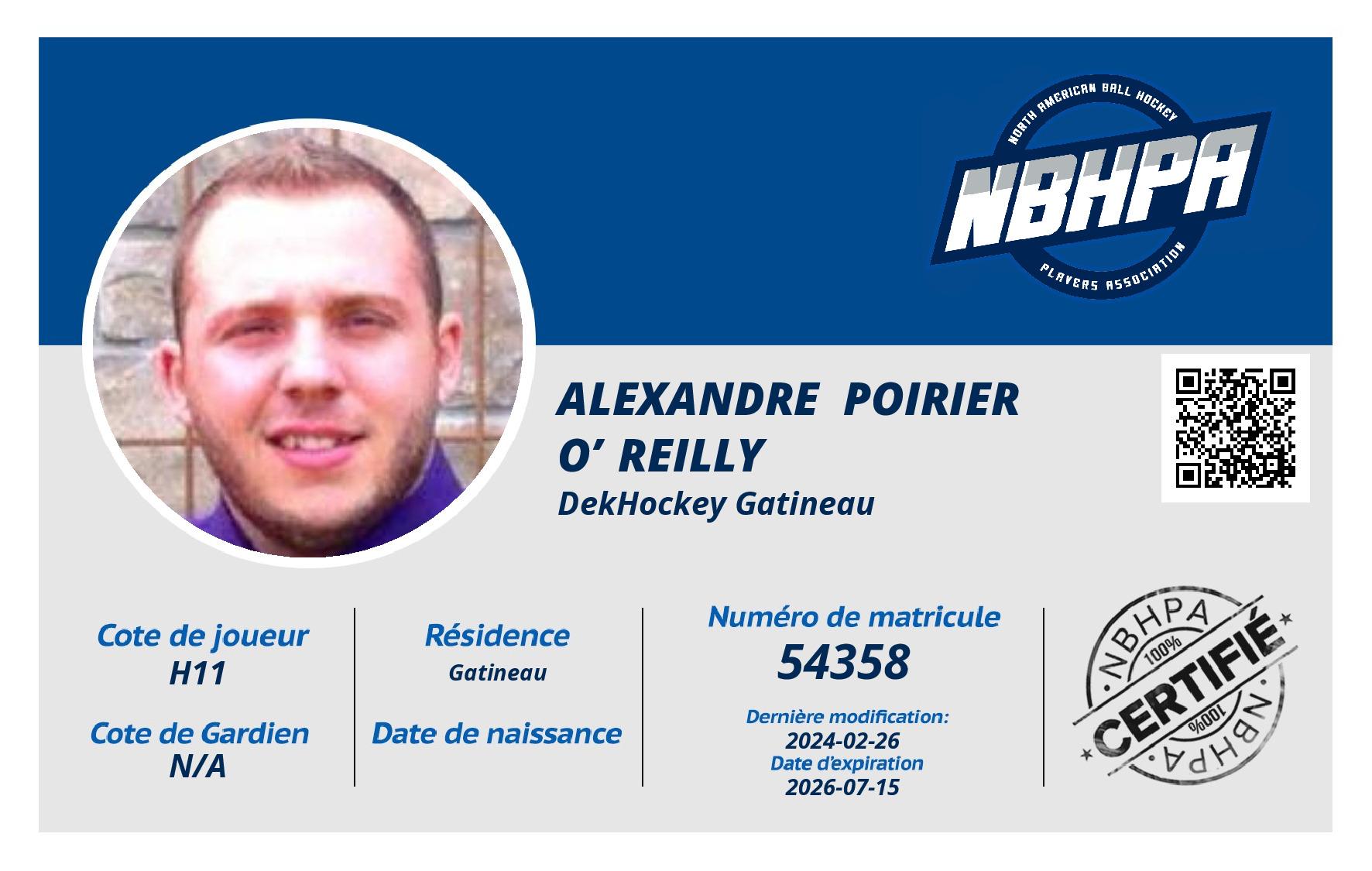 Alexandre  Poirier o’reilly
