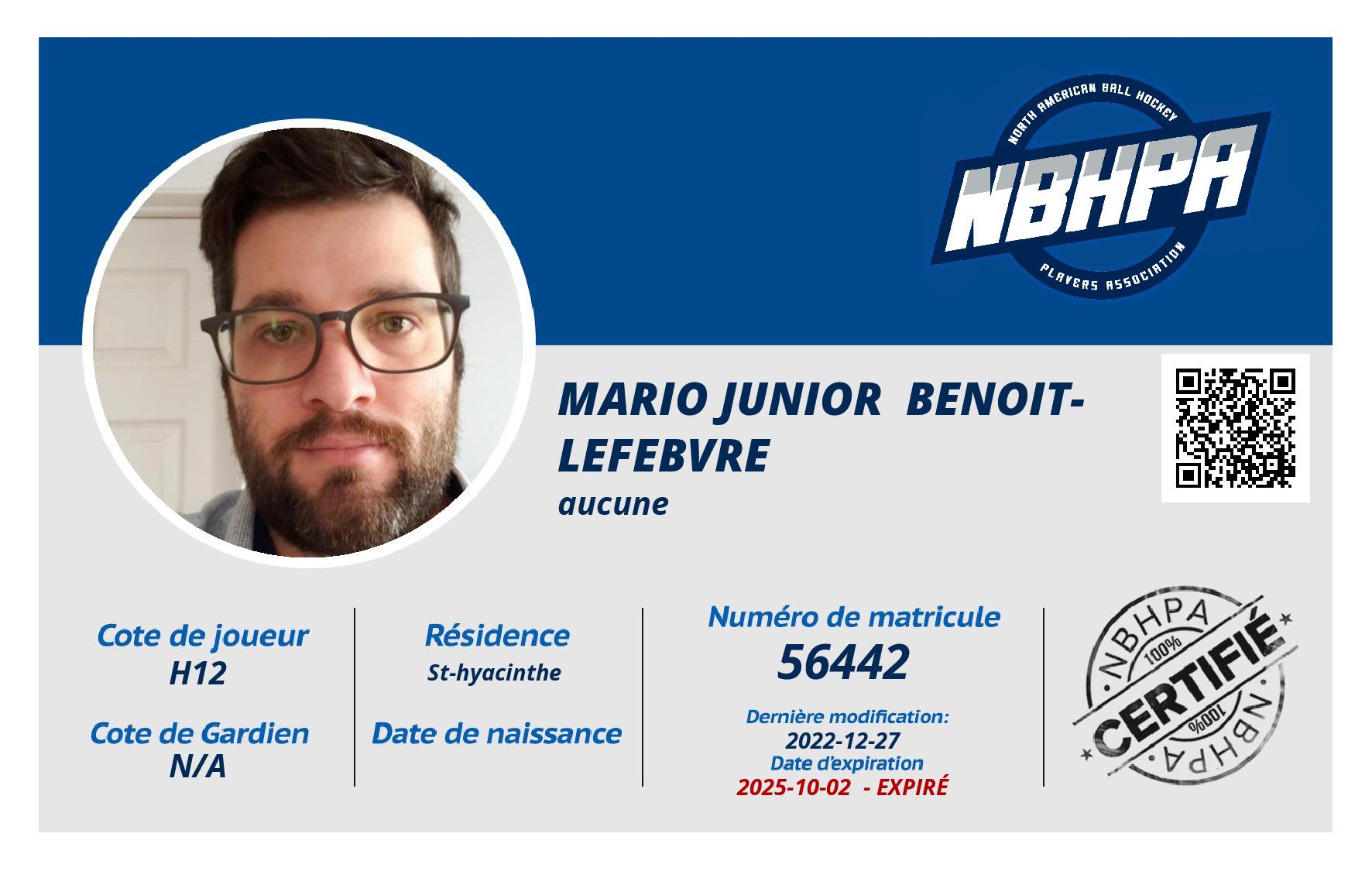 Mario junior  Benoit-Lefebvre