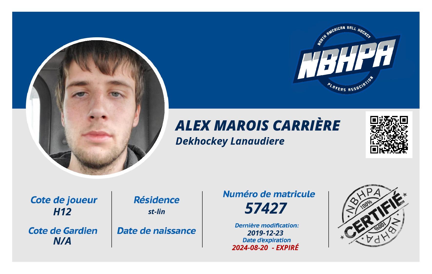 Alex Marois Carrière