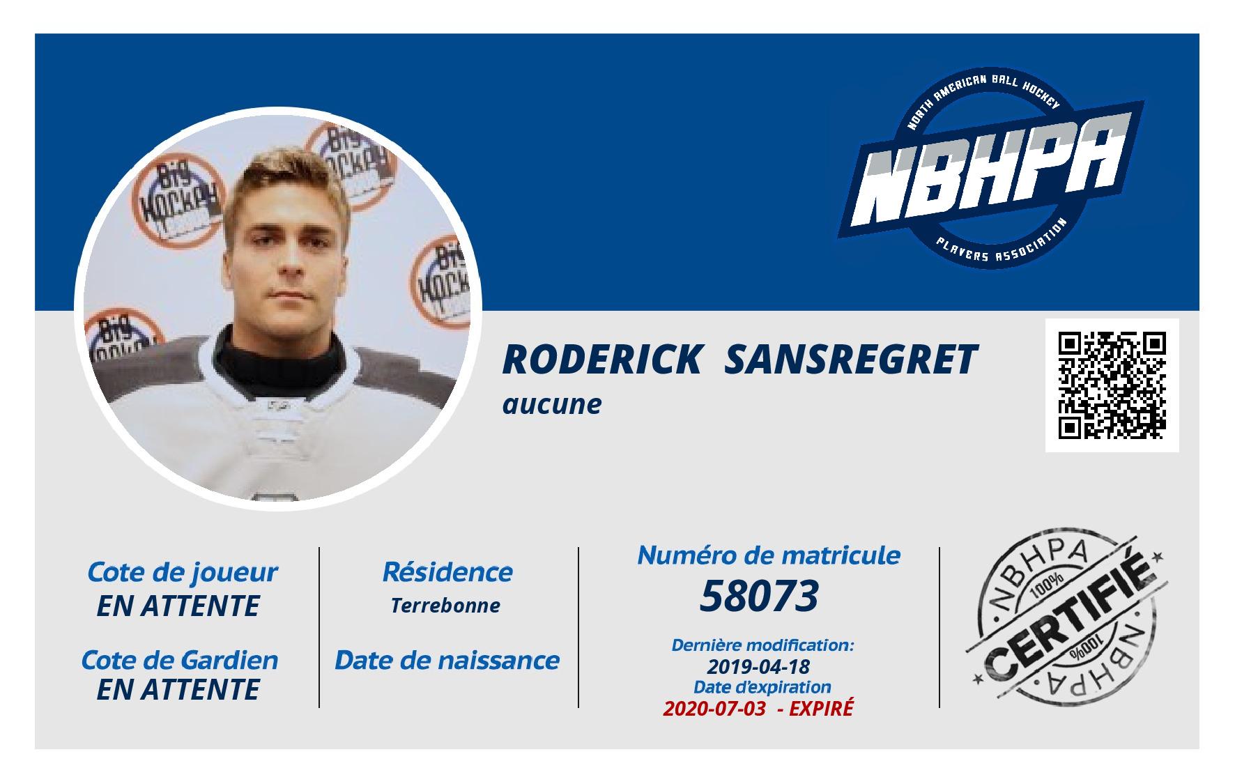 Roderick  Sansregret 