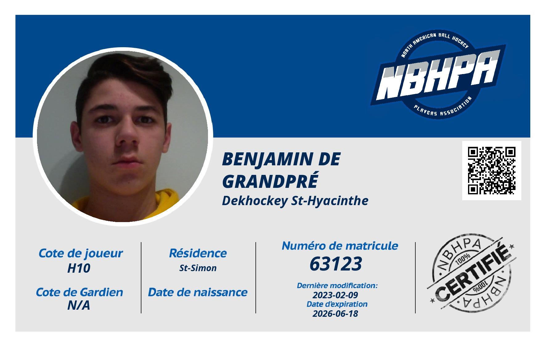Benjamin De Grandpré