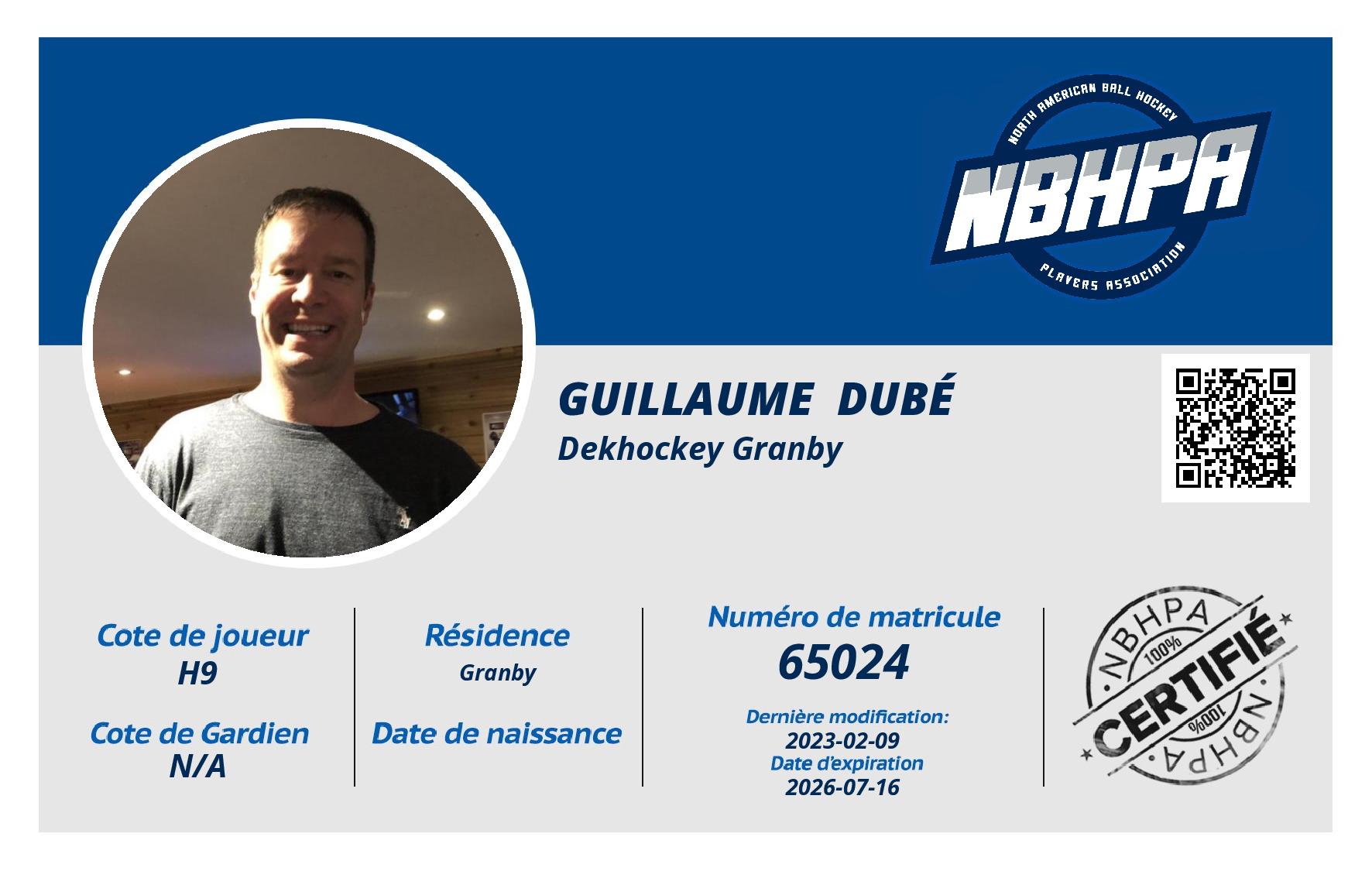 Guillaume  Dubé