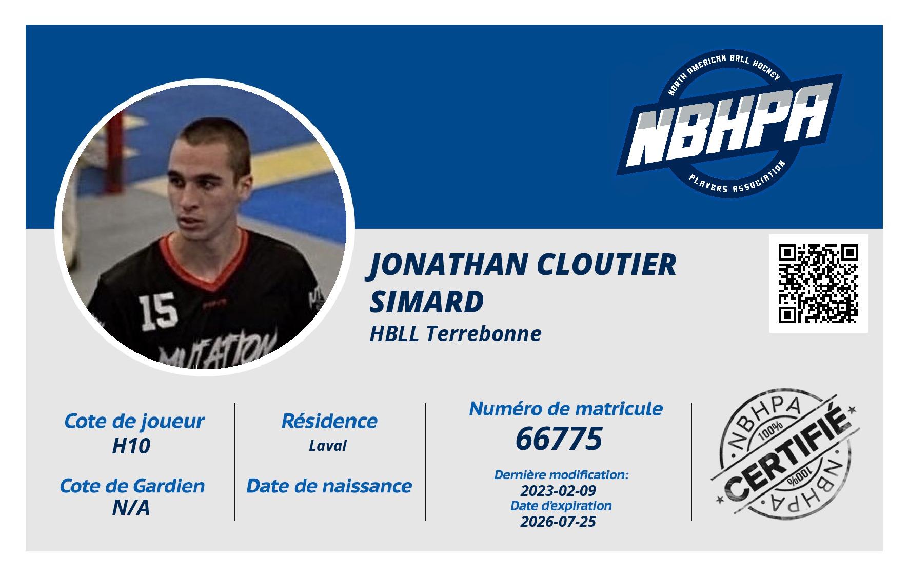 Jonathan Cloutier simard 