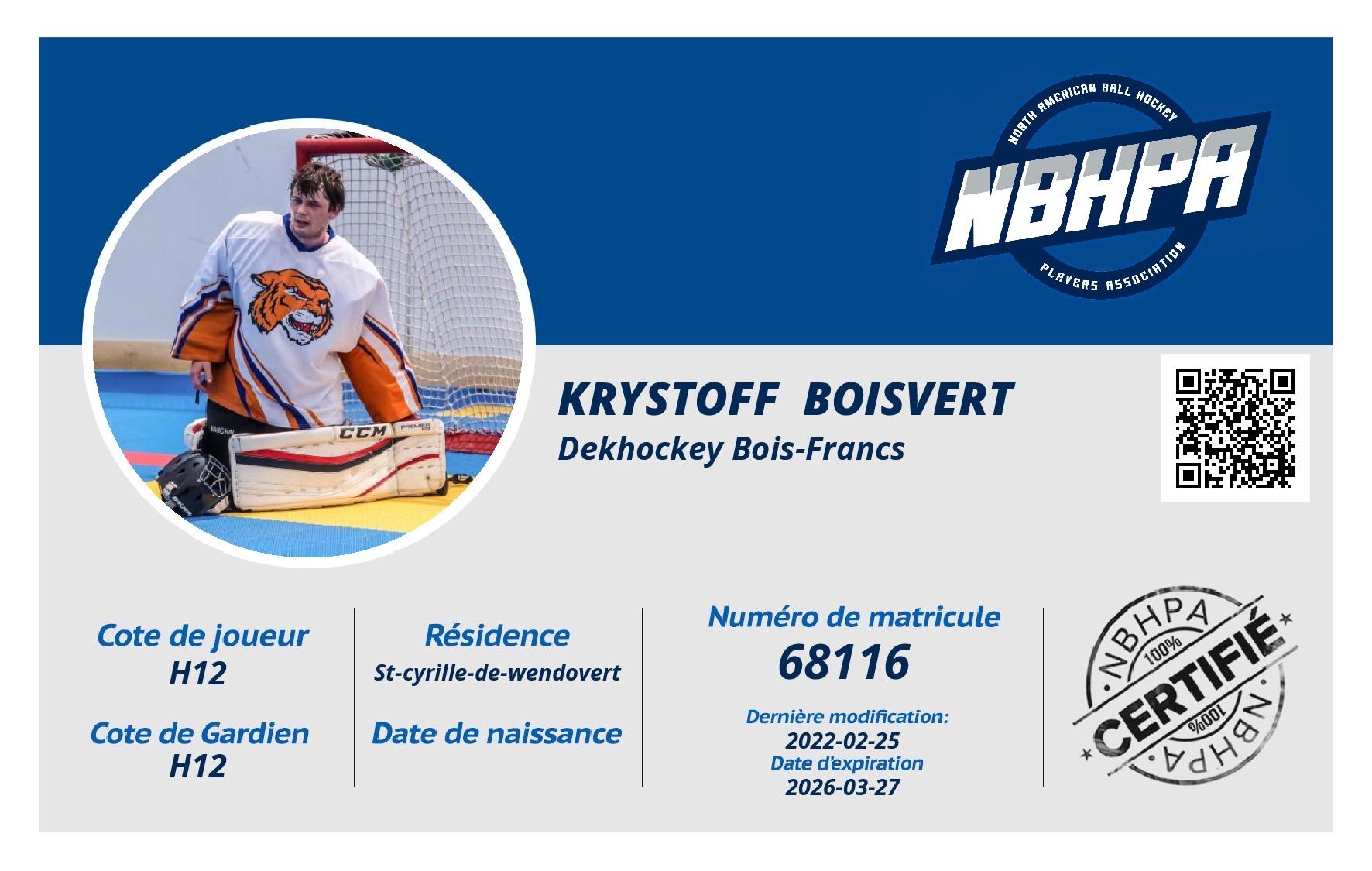 Krystoff  Boisvert