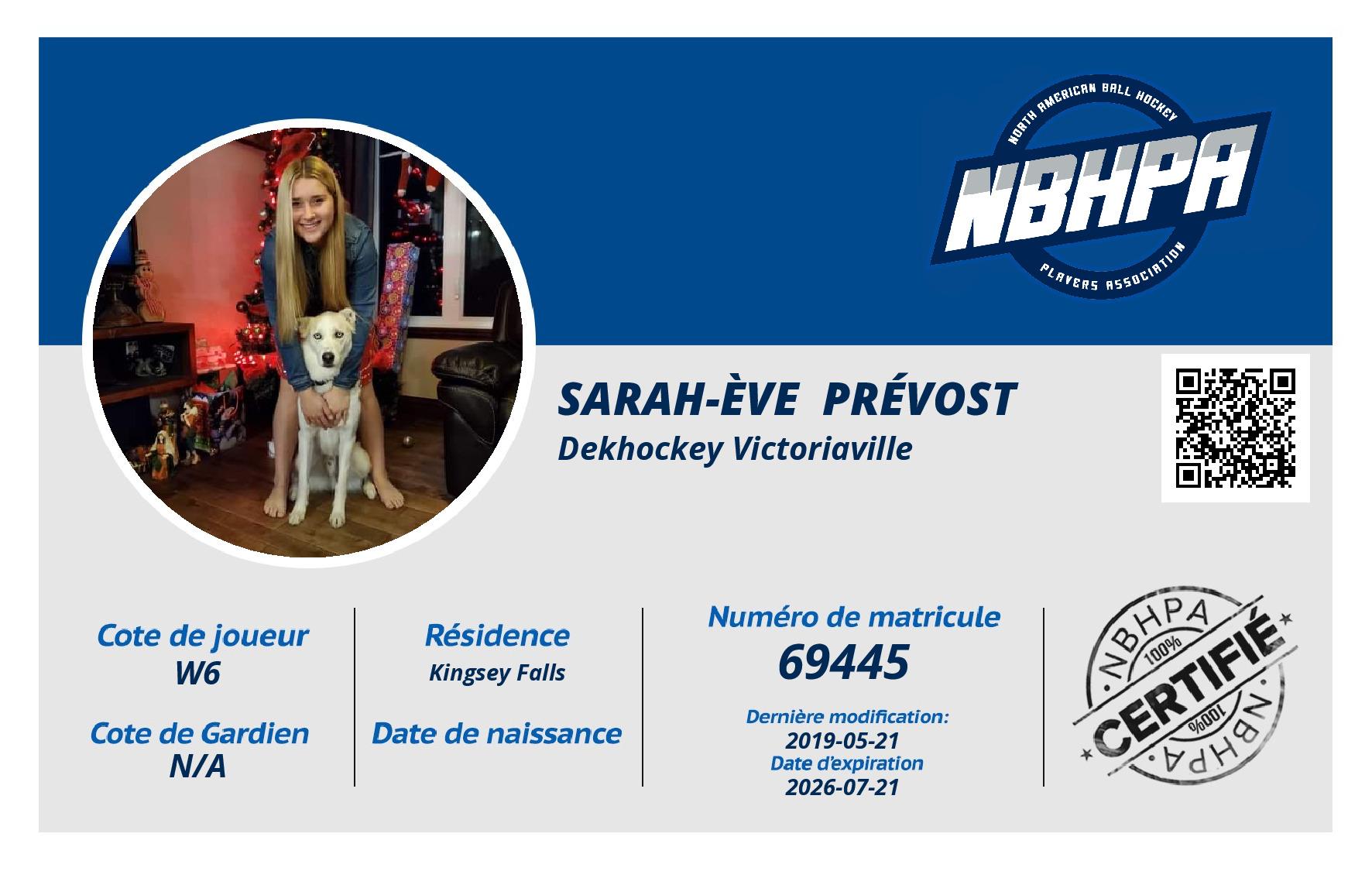 Sarah-Ève  Prévost 